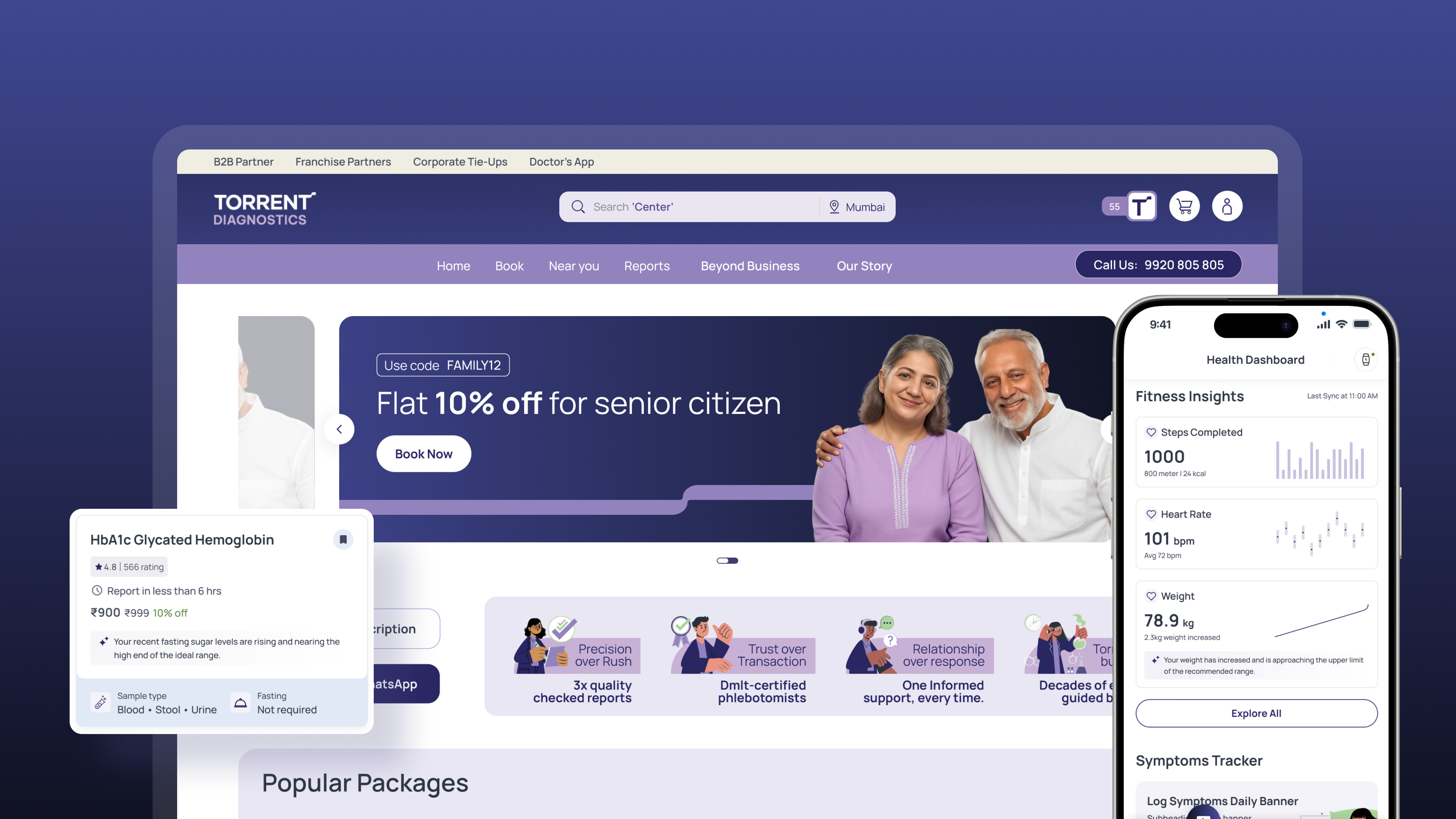 Preventive healthcare AI companion — calm diagnostic experience